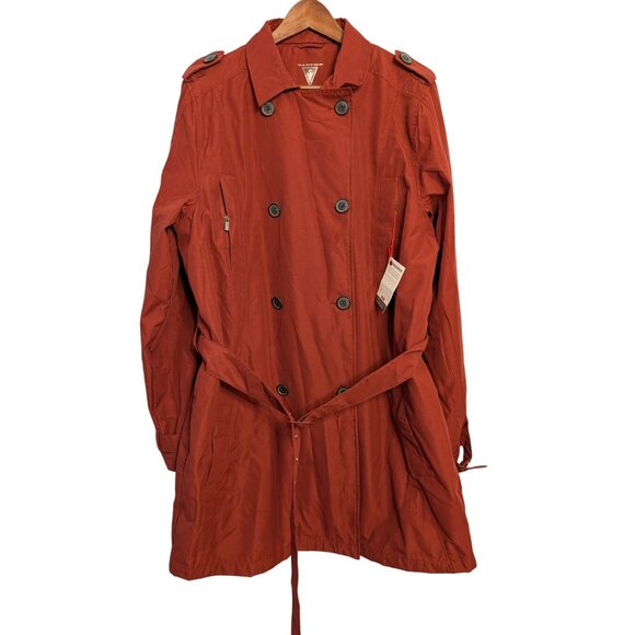 Scottevest Jackets & Blazers - ScotteVest Womens Rust TEC Travel Trench XXL Double-Breasted Belted Coat Pockets